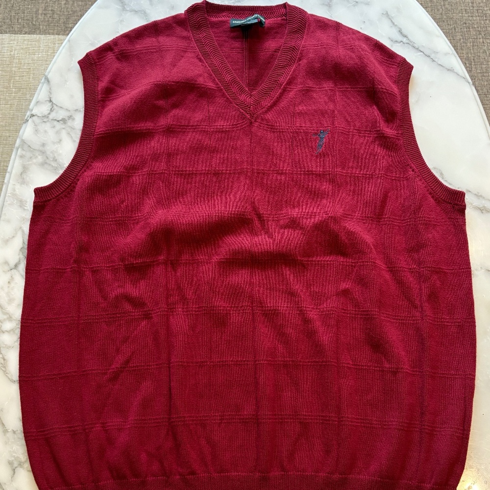 Fairway Outfitters Maroon V-Neck Sweater Vest
